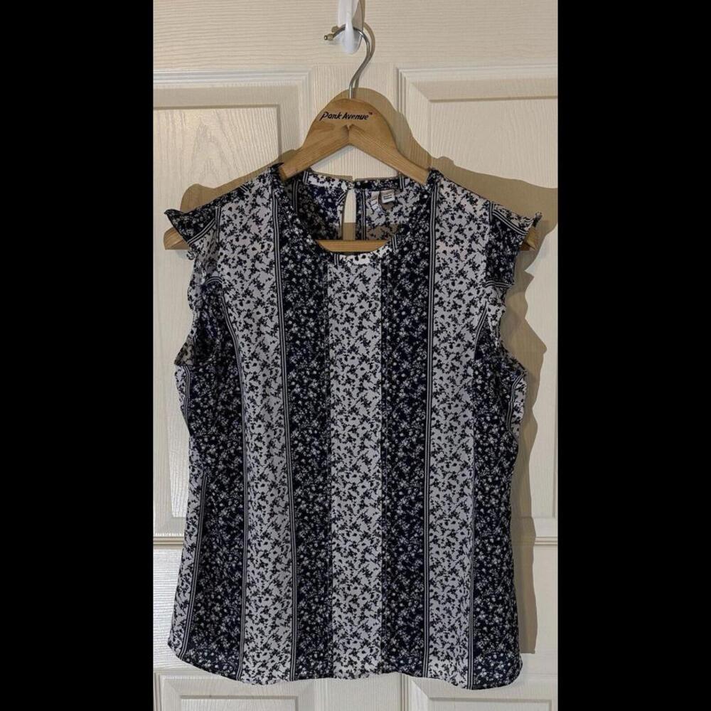 ELLE Women’s Country Chic Ruffle Sleeve Tank Top Size Large A-21